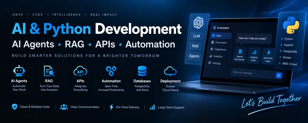 I will build AI agents, RAG apps, and Python backend APIs