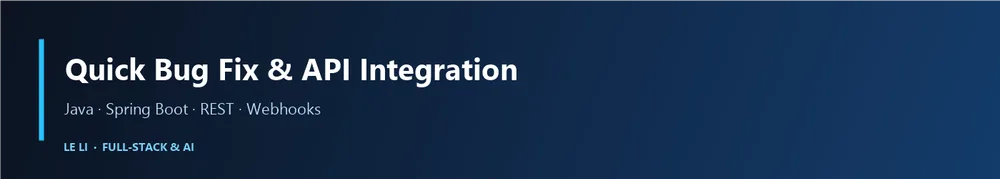 Quick Bug Fix и поддержка интеграции API