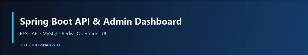 Spring Boot API и Admin Dashboard
