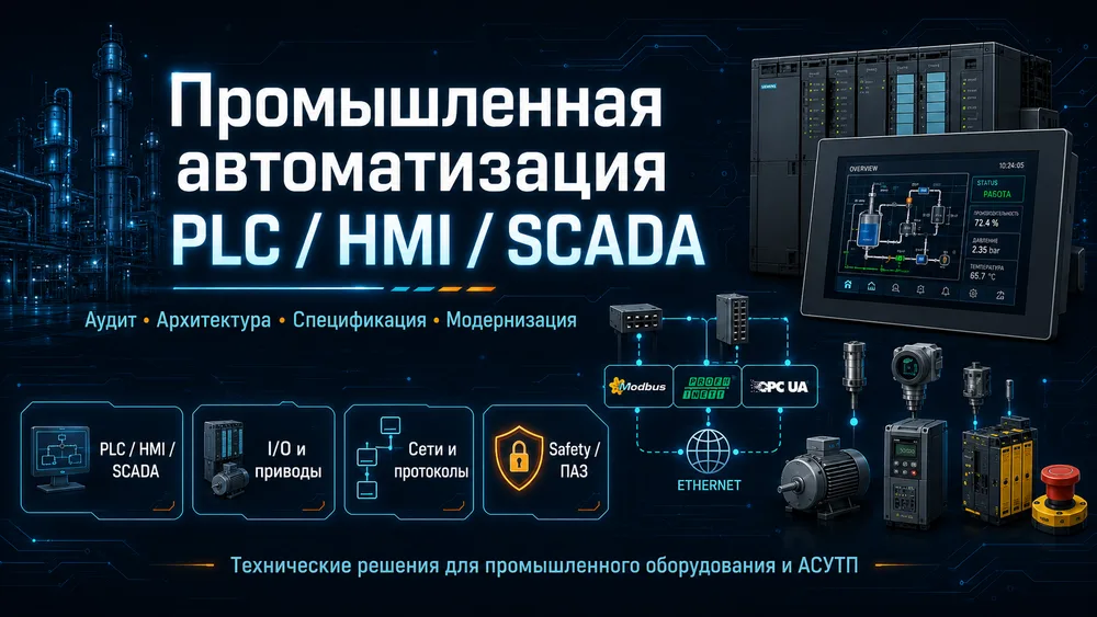 Спроектирую систему АСУТП / PLC / HMI / SCADA