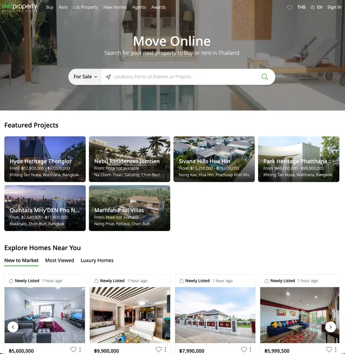 Разработка и запуск портала недвижимости dotproperty.co.th